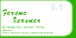 ferenc kersner business card